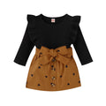 Girls' Cotton Top & Corduroy Skirt Valentine's Set